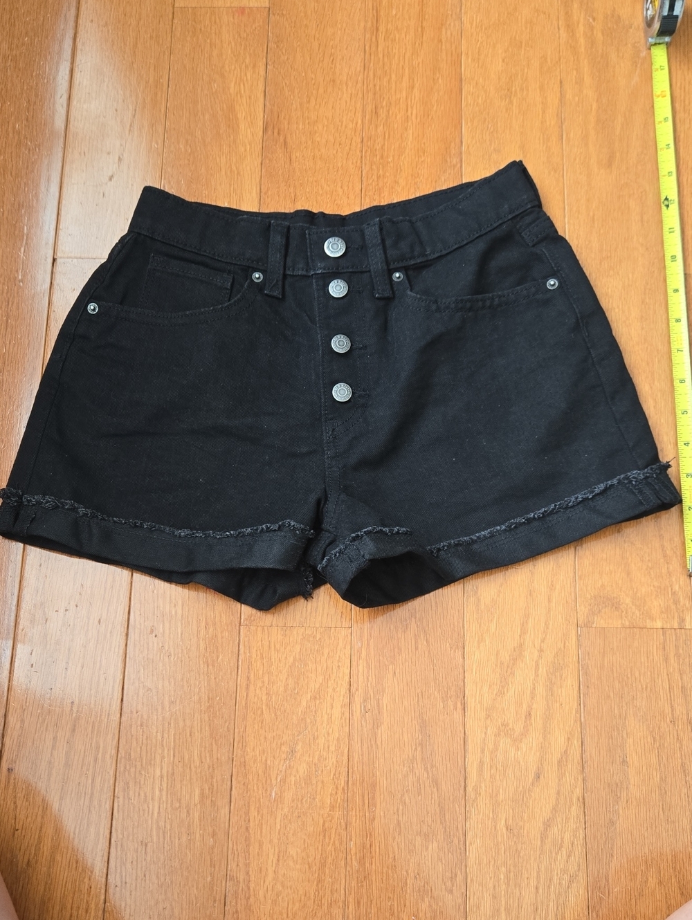 Old Navy Black High-Rise Button Fly Denim Shorts Girls